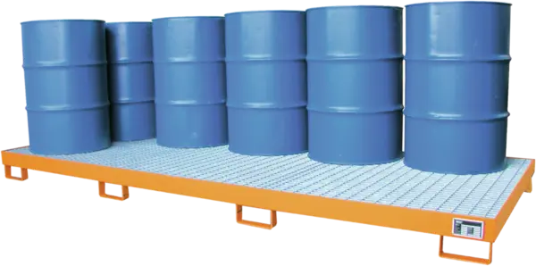 Auffangwanne aus Stahlblech, lackiert, für 10 x 200 l-Fass