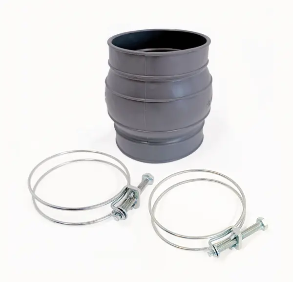 PVC-Manschette mit 2 Schlauchschellen aus Edelstahl