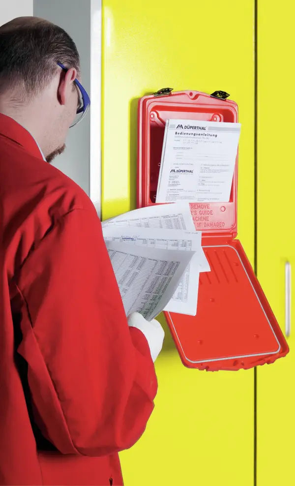 Document storage box for MSDS documents