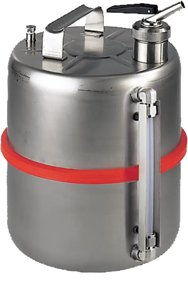 Verteilerbehälter aus Edel- stahl m.Inhaltsanz., Inh.:10 l