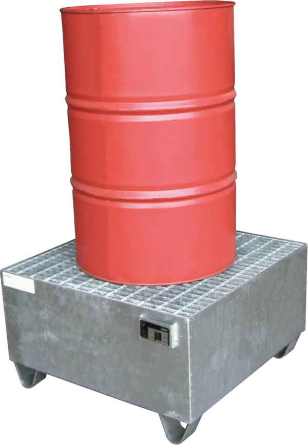 Auffangwanne aus Stahlblech, verzinkt, für 1 x 200 l-Fass