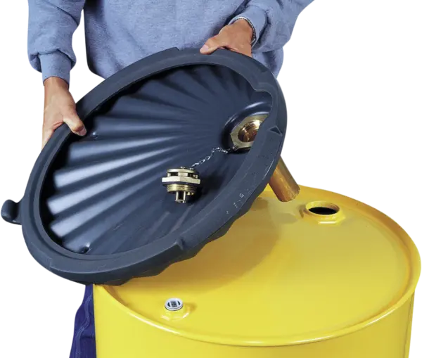 Polyethylene drum funnel for flammable liquids