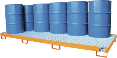 Auffangwanne aus Stahlblech, lackiert, für 10 x 200 l-Fass