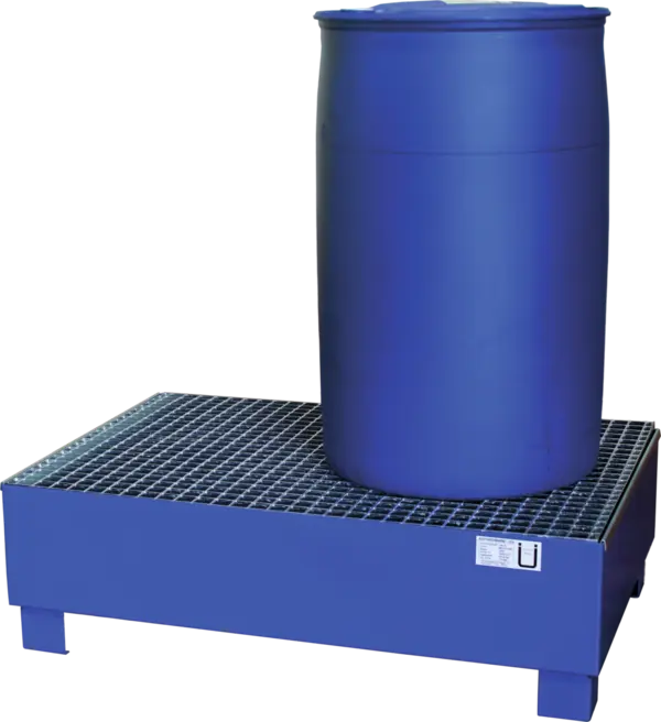 Collection tray of sheet steel, painted, for 2x 200l barrels