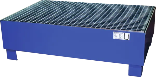 Collection tray of sheet steel, painted, for 2x 200l barrels