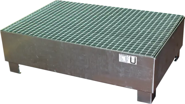 Auffangwanne aus Stahlblech verzinkt, für 2x 200 l-Fass