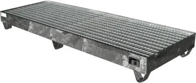 Auffangwanne aus Stahlblech, verzinkt, für 4 x 200 l-Fass