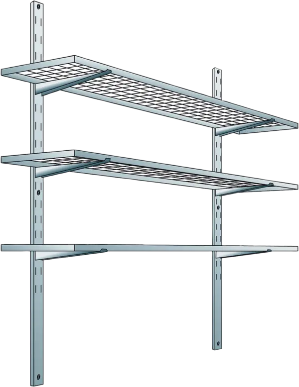 Shelf system with 3 storage levels