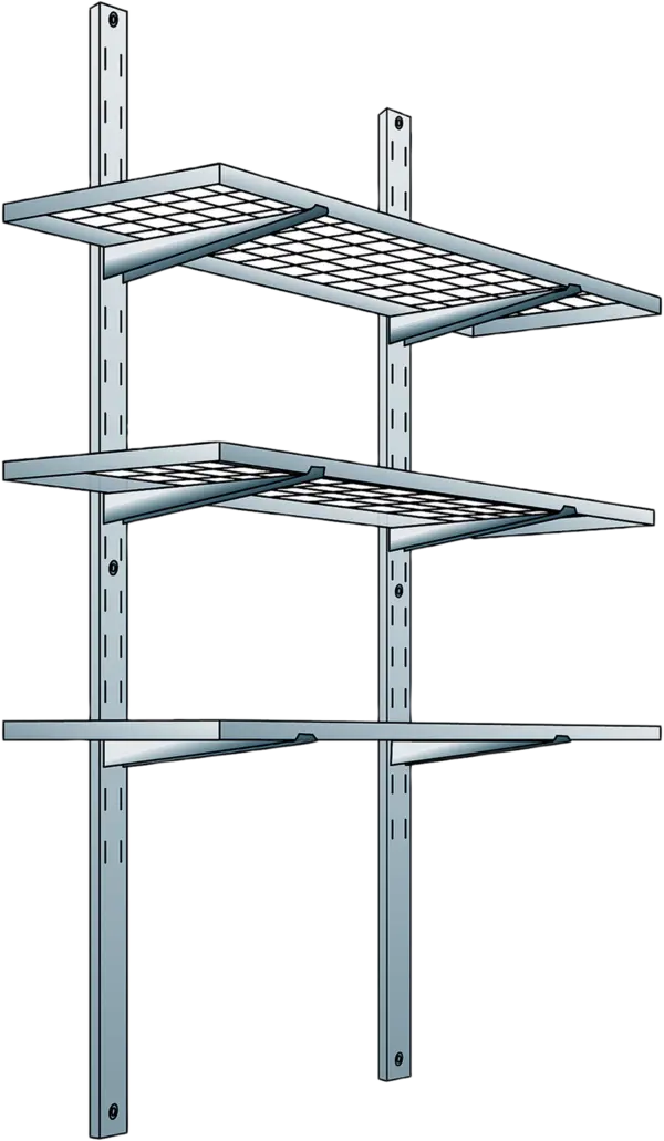 Regalsystem mit 3 Lagerebenen für Sicherheits-Lagercontainer