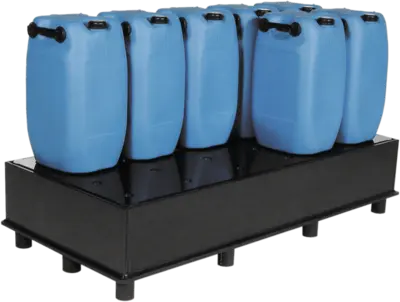 Auffangwanne aus Polyethylen, für 3 x 200 l-Fass, stehend