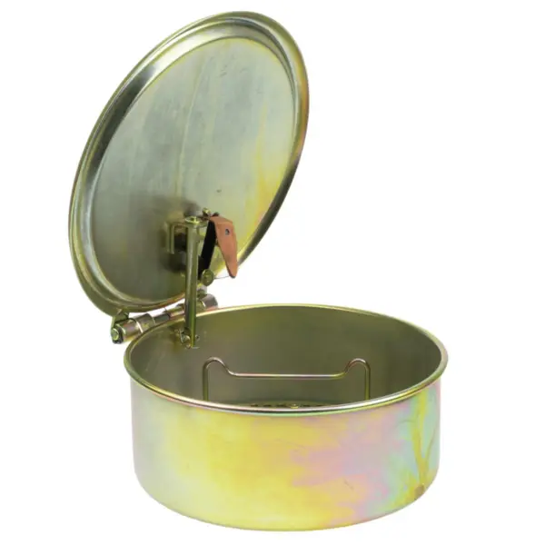 Cleaning can made from galvanised sheet steel