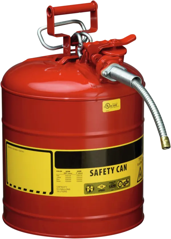Steel dispensing can with hose dia=16 mm, cap.19 l