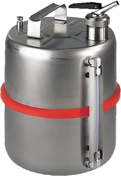 Verteilerbehälter aus Edel- stahl m.Inhaltsanz., Inh.:10 l
