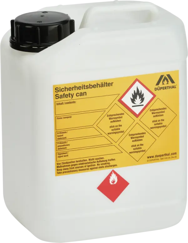 Polyethylene canister HDPE, 5 l, white with approval acc. to ADR, RID, IMDG-Code, ICAO-T
