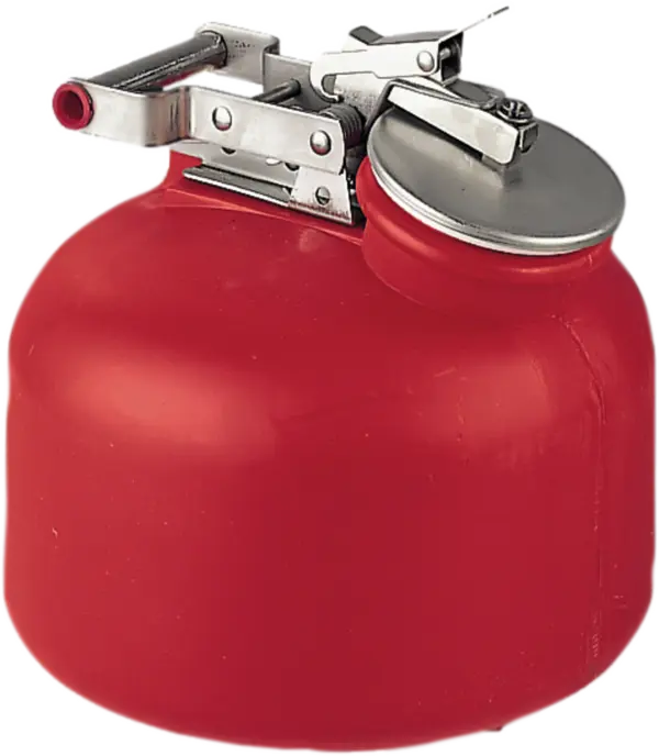 Sammelbehälter aus HDPE rot, m. VA-Armaturen, Inh.: 7,5 l