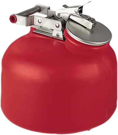 Sammelbehälter aus HDPE rot, m. VA-Armaturen, Inh.: 7,5 l