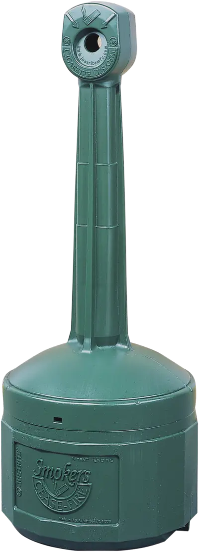 Sammelbehälter für Zigaretten- kippen aus HDPE, Fb. grün