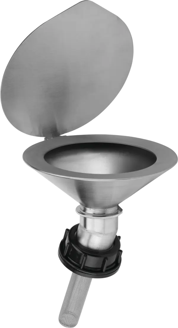 Safety funnel, stainless steel, for articles 5.08.010 + 5.09.010