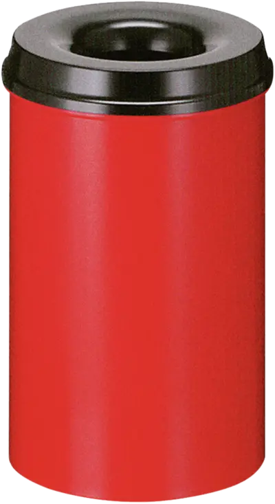 Papierkorb, selbstlöschend, rot/schwarz, Inhalt: 20 l
