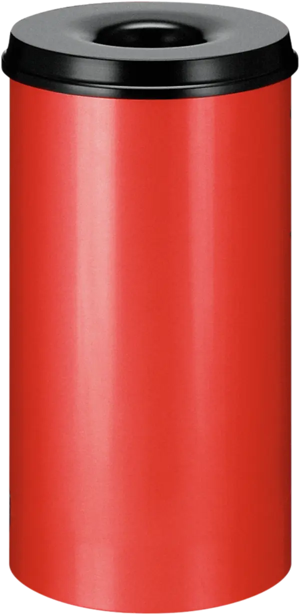 Papierkorb, selbstlöschend, rot/schwarz, Inhalt: 50 l