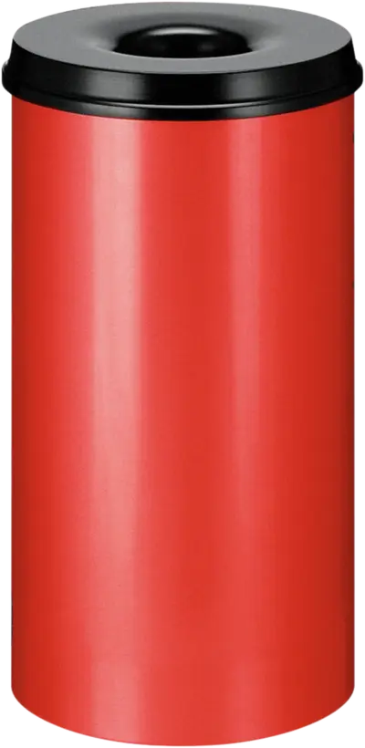 Papierkorb, selbstlöschend, rot/schwarz, Inhalt: 50 l