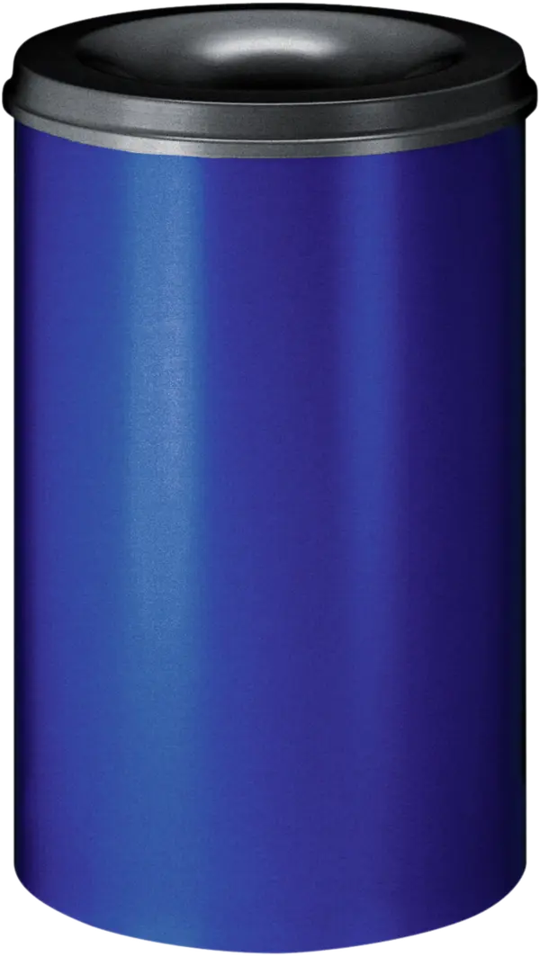 Papierkorb, selbstlöschend, blau/schwarz, Inhalt: 110 l