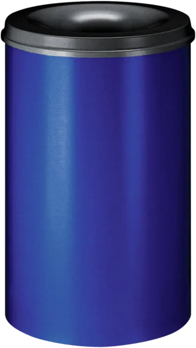Papierkorb, selbstlöschend, blau/schwarz, Inhalt: 110 l