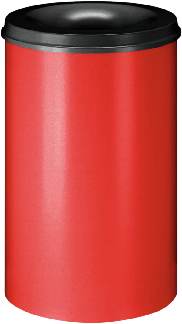 Papierkorb, selbstlöschend, rot/schwarz, Inhalt: 110 l