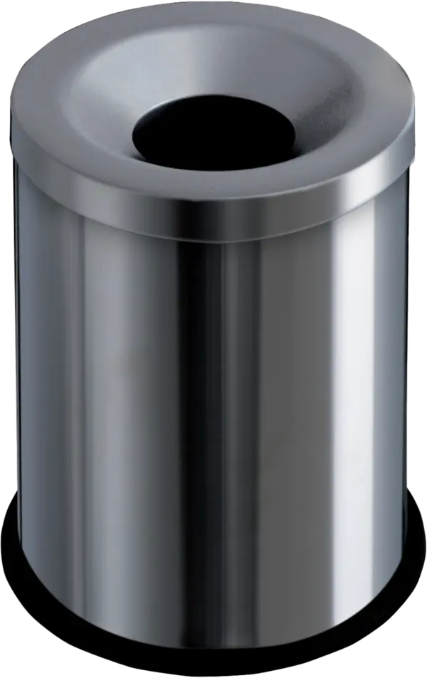 Self-extinguishing waste-paper basket, stainless steel matt, capacity: 15 l