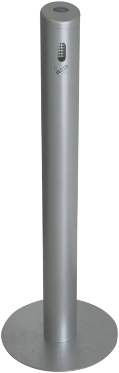 Sammelbehälter für Zigaretten- kippen aus Aluminium, silber