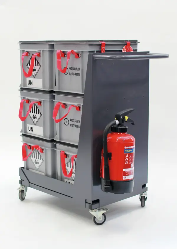 BATTERY chariot de transport avec extincteur F500 3 l