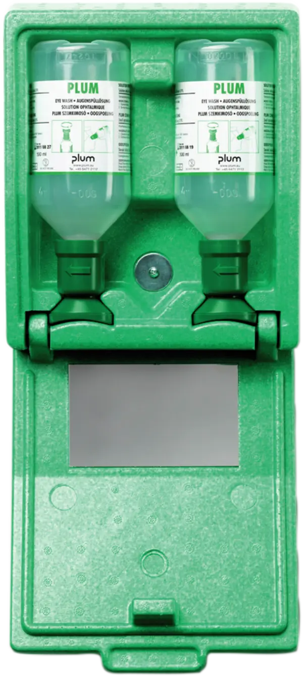 Eye rinsing station with two bottles, 500 ml