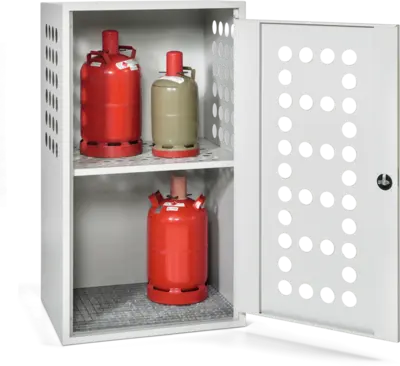 Gasflaschenbox mit 1 Tür gelochte Ausführung