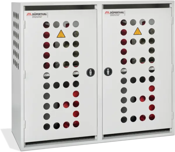 Gas cylinder box with 2 doors perforated doors and side panels