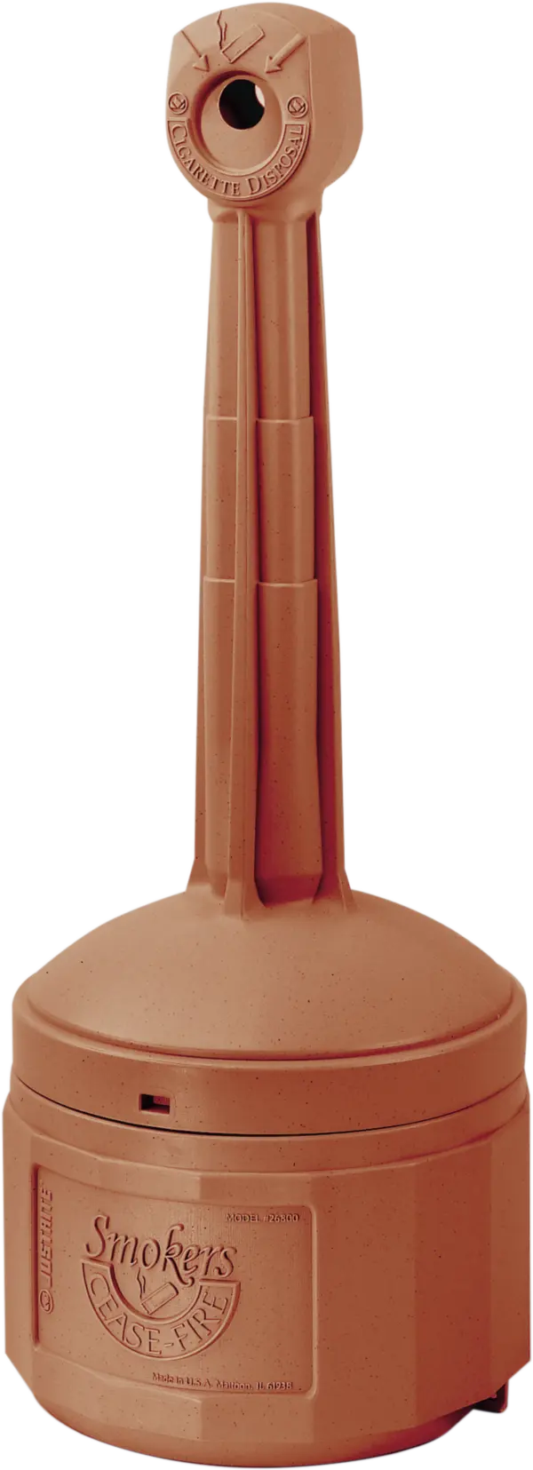 Sammelbehälter für Zigaretten- kippen aus HDPE, Fb.terracotta
