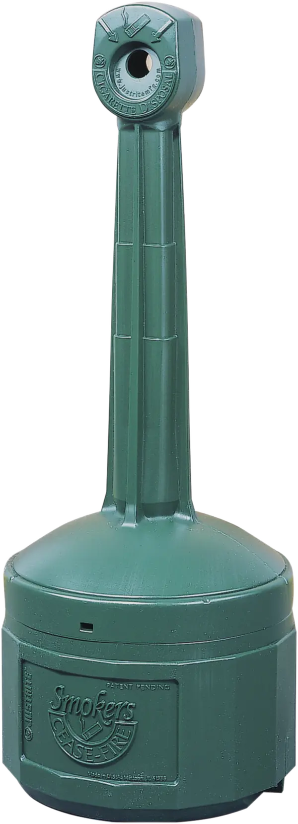 Sammelbehälter für Zigaretten- kippen aus HDPE, Fb. grün