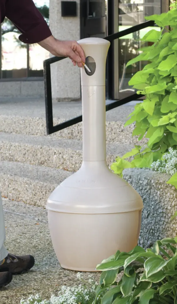 Sammelbehälter ELITE für Ziga- rettenkippen, HDPE, hellbeige
