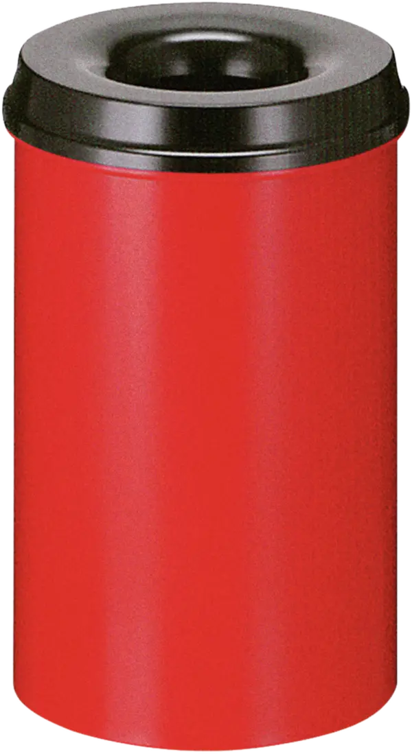 Papierkorb, selbstlöschend, rot/schwarz, Inhalt: 20 l