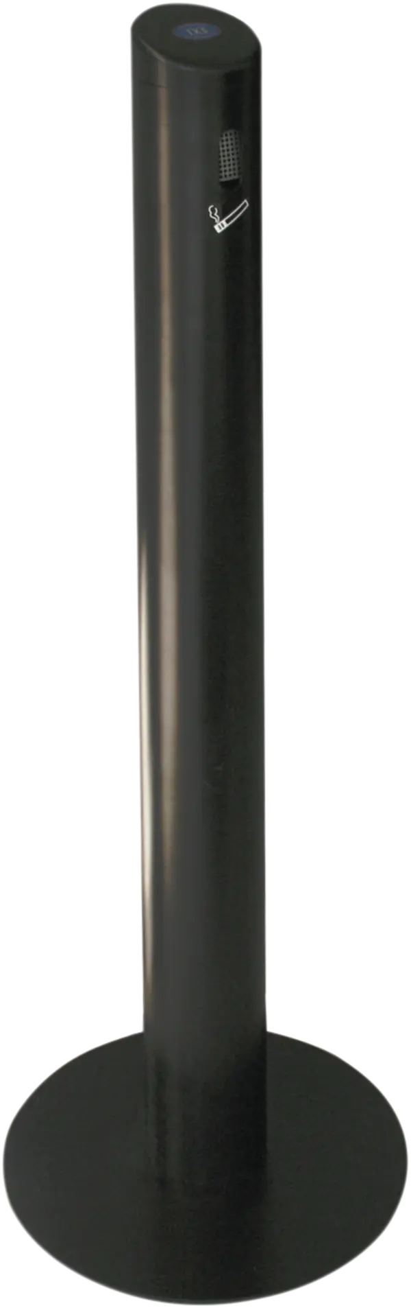 Sammelbehälter für Zigaretten- kippen aus Aluminium, schwarz