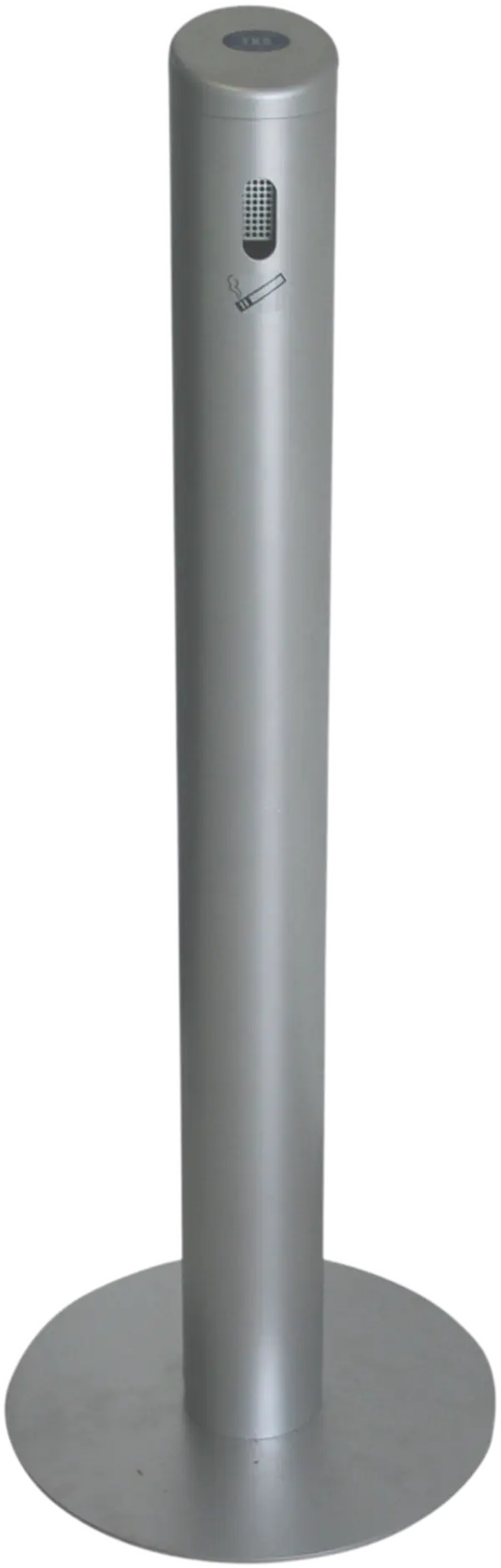 Sammelbehälter für Zigaretten- kippen aus Aluminium, silber