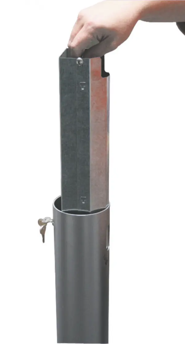 Sammelbehälter für Zigaretten- kippen aus Aluminium, silber