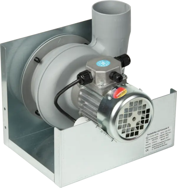 ventilateur radial, peu bruyant, avec interrupteur thermique 45 dB(A)