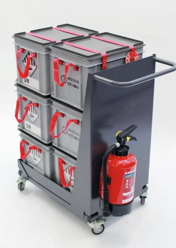 BATTERY Transportwagen mit F500 Feuerlöscher 3l