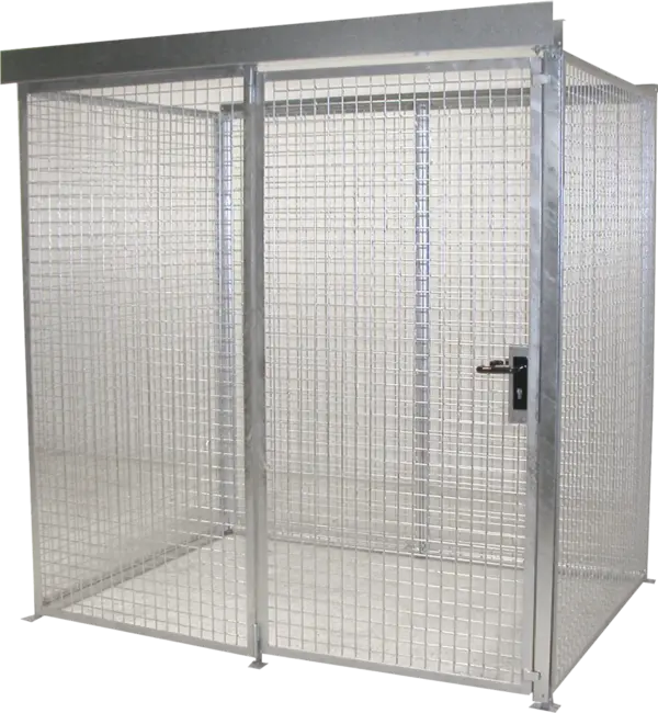 Gasflaschencontainer mit Dach und Doppelflügeltür für 48 x Gasflasche d = 220 mm