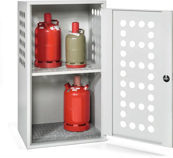 Gasflaschenbox mit 1 Tür gelochte Ausführung