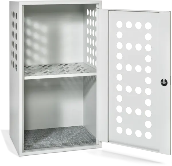 Gasflaschenbox mit 1 Tür gelochte Ausführung