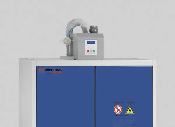 Exhaust air monitor with ventilator