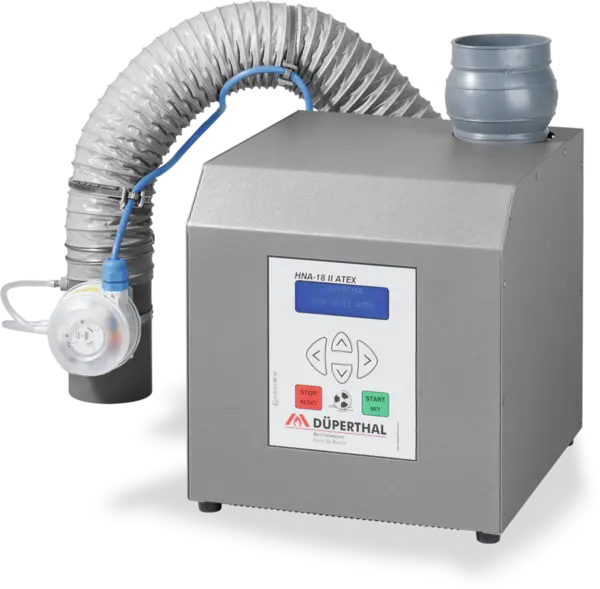 Exhaust air monitor with ventilator