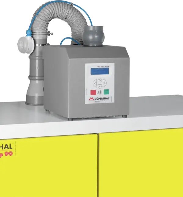 Exhaust air monitor with ventilator