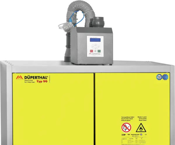 Exhaust air monitor with ventilator